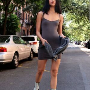 Free People, Seamless Grey Mini Slip Dress - M/L